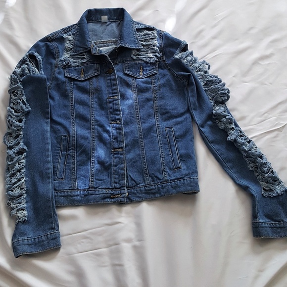 Distressed Jean Jacket - Picture 1 of 5